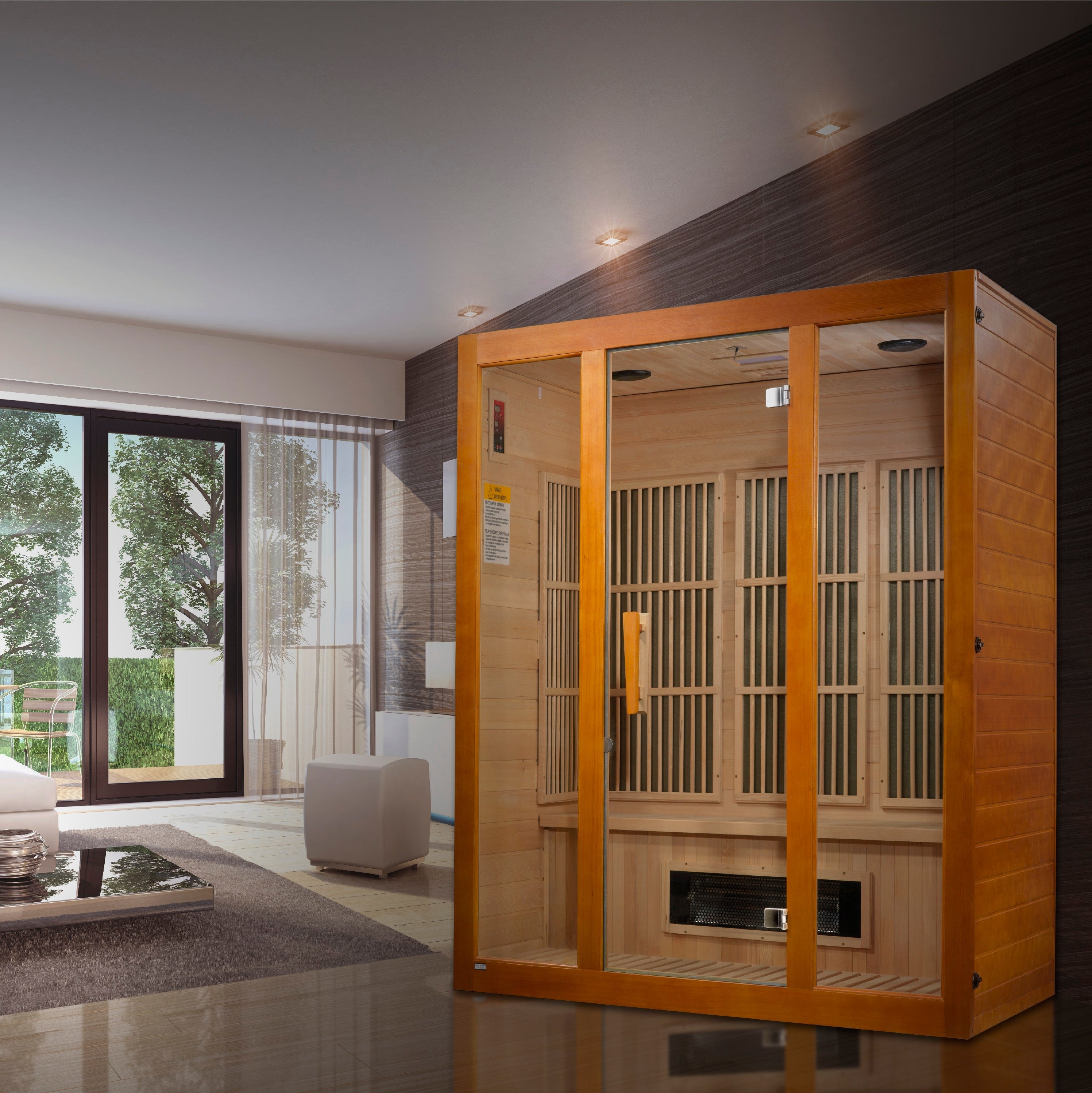 Maxxus "Alpine" Dual Tech 3 person Low EMF FAR IR Sauna (MX-J306-02S)