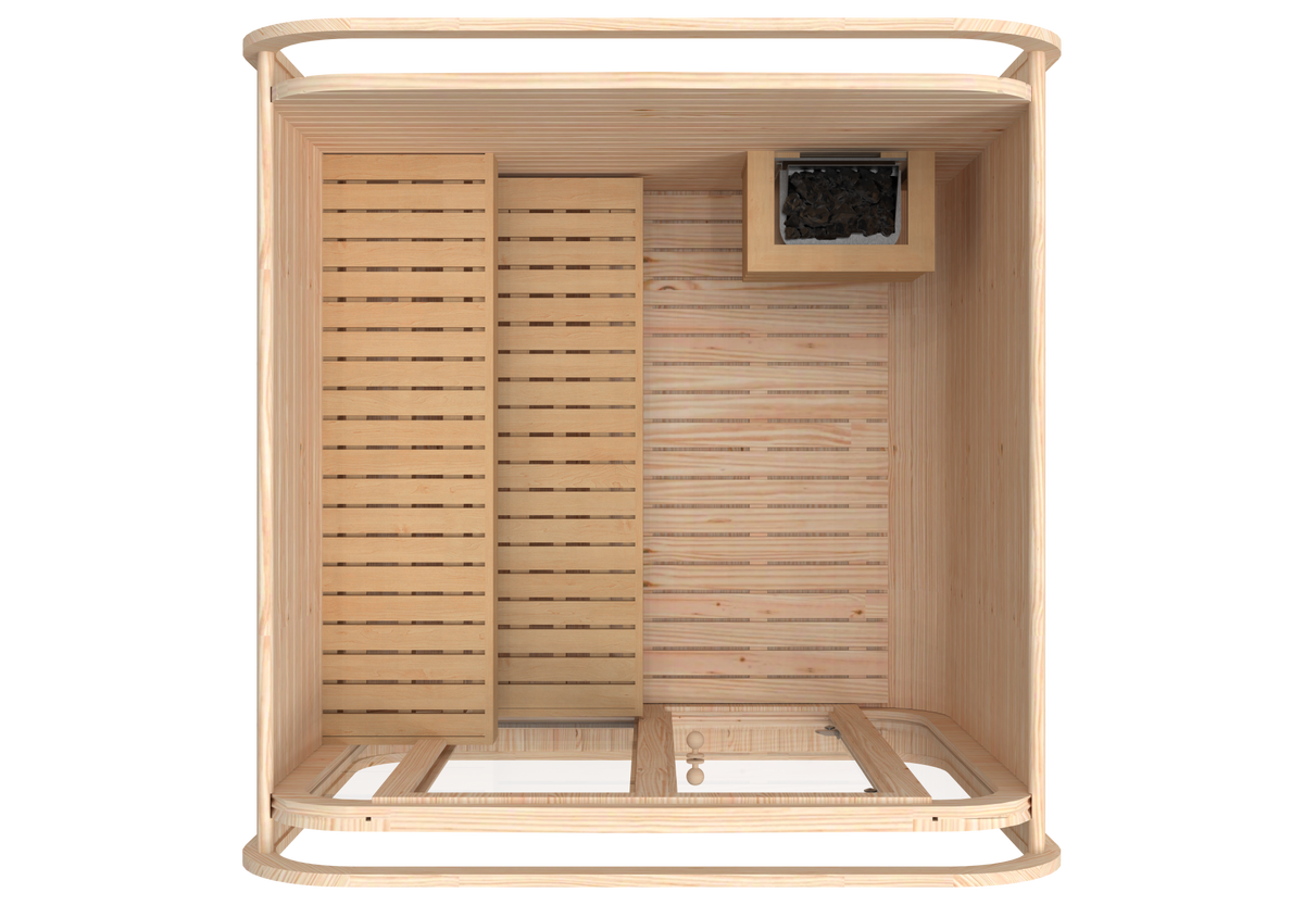 RecoSauna Sisu Square Sauna 2.3 x 2.3 m - Nordic Pine