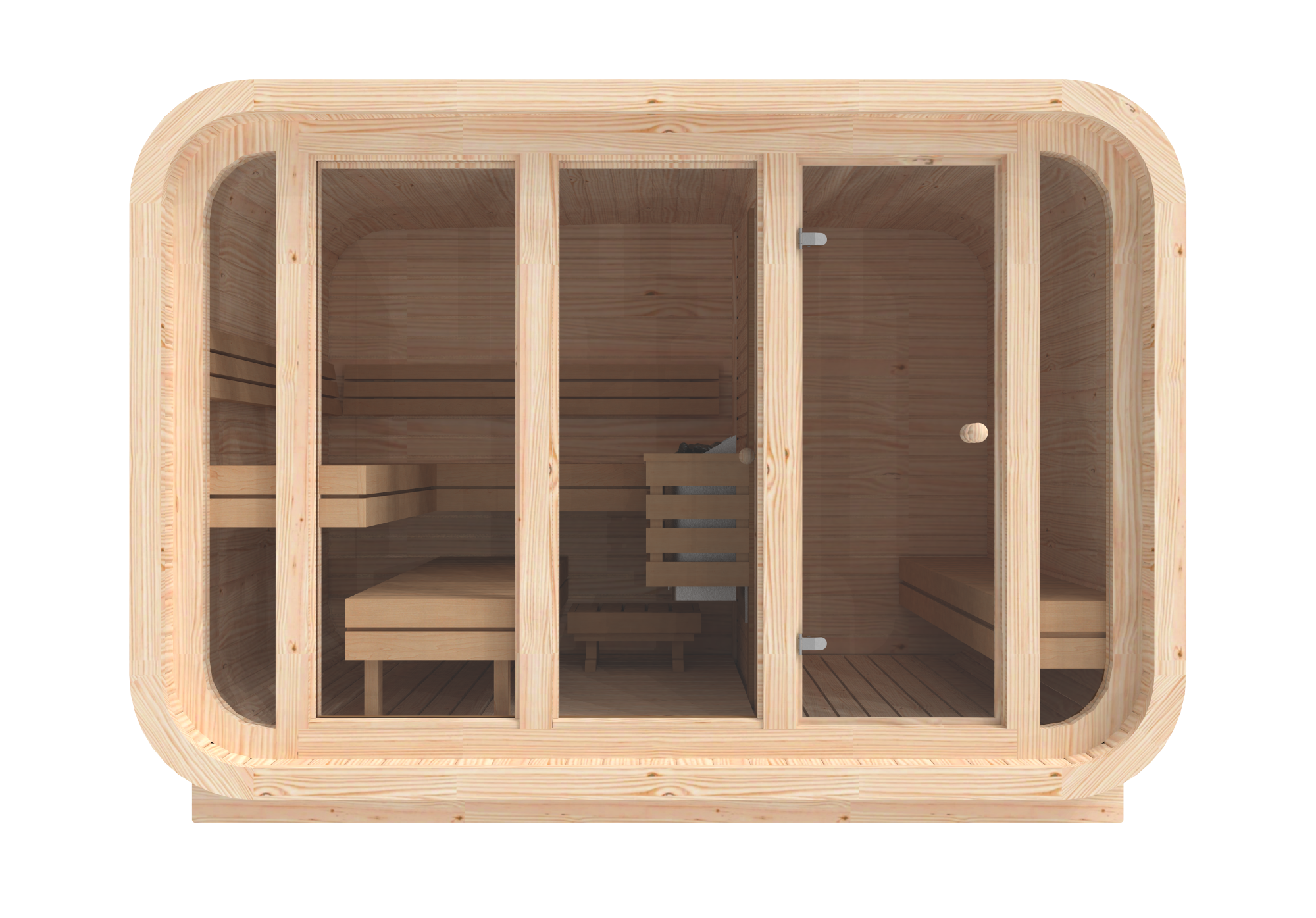 RecoSauna Comfort Square Sauna 3.0 x 2.3 m - Nordic Pine