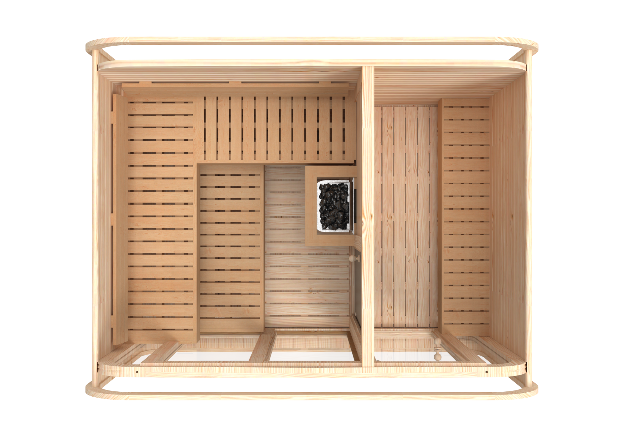 RecoSauna Comfort Square Sauna 3.0 x 2.3 m - Nordic Pine
