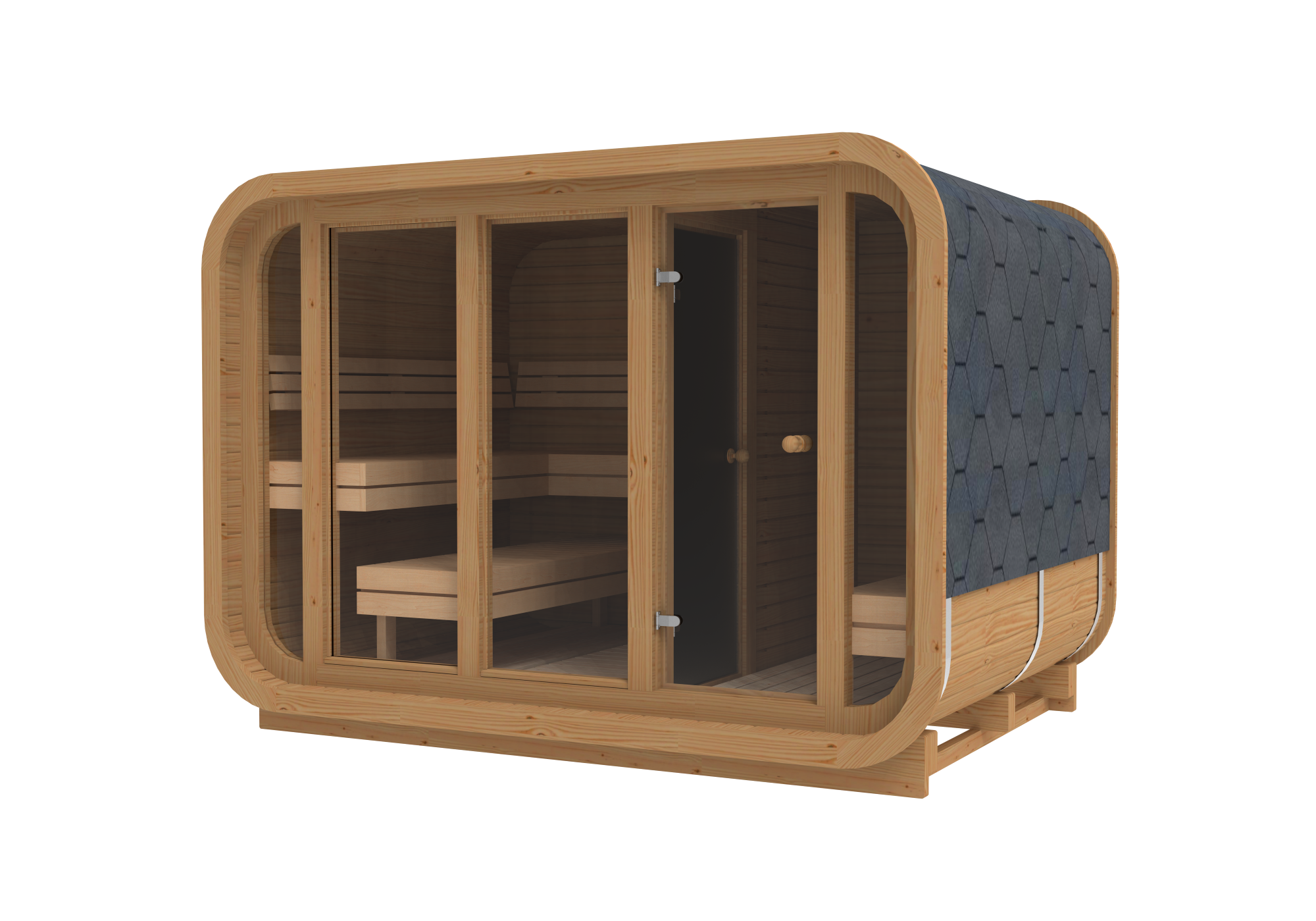 RecoSauna Comfort Square Sauna 3.0 x 2.3 m - Thermowood