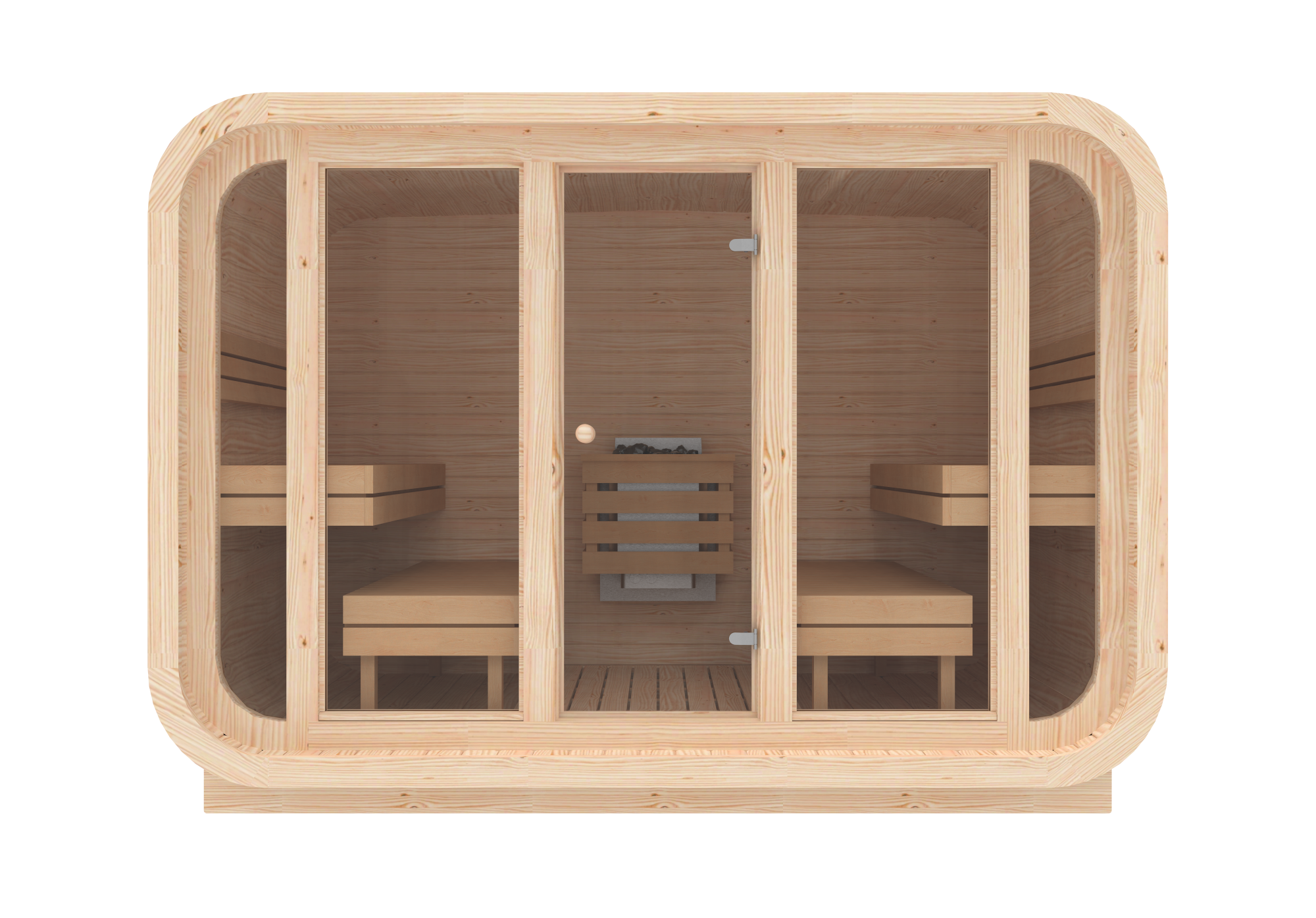 RecoSauna Sisu Square Sauna 3.0 x 2.3 m - Nordic Pine