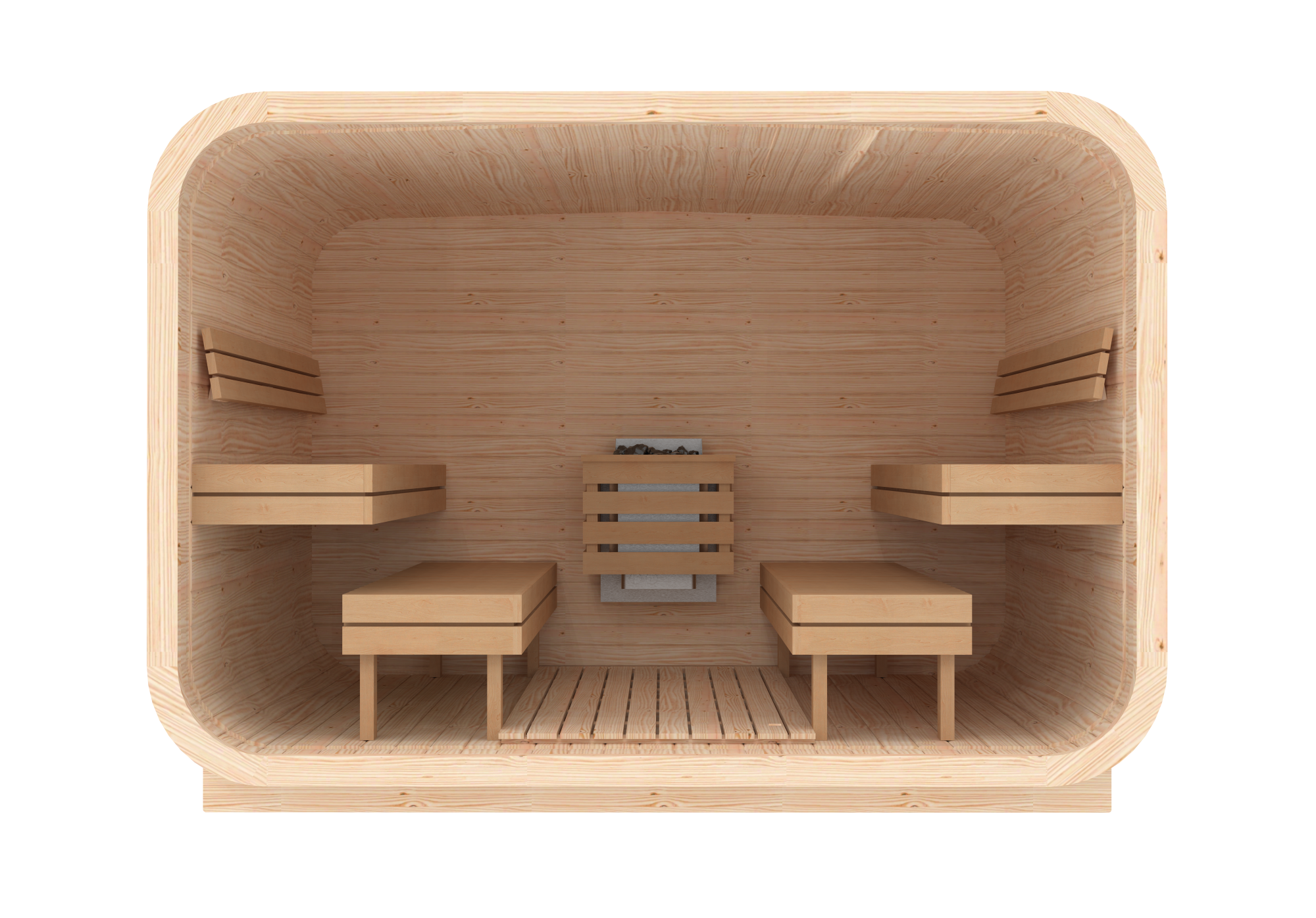 RecoSauna Sisu Square Sauna 3.0 x 2.3 m - Nordic Pine