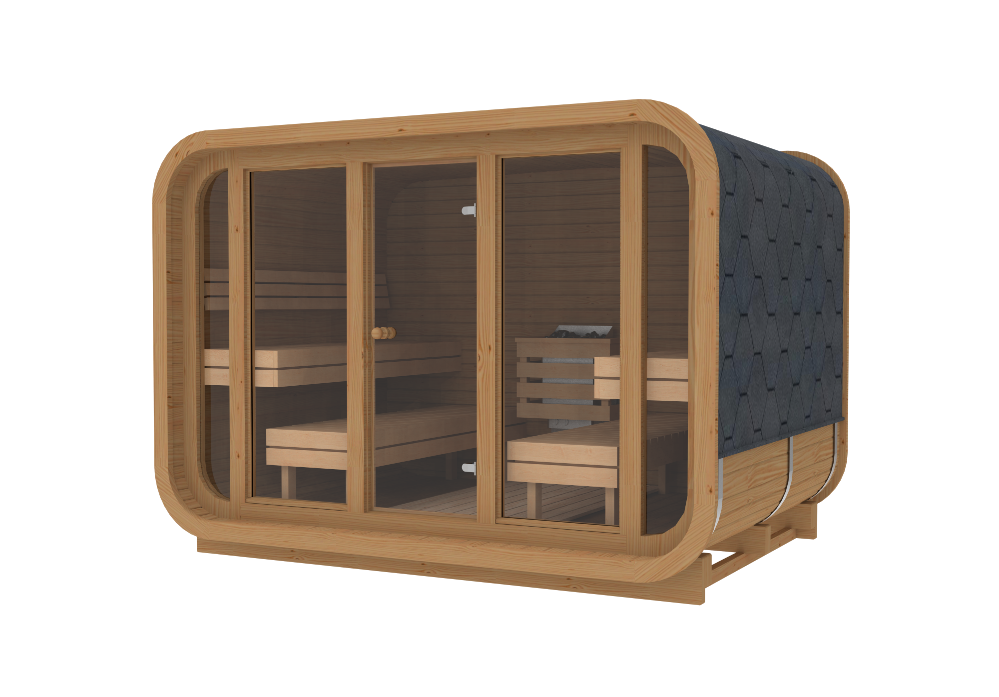 RecoSauna Sisu Square Sauna 3.0 x 2.3 m - Thermowood