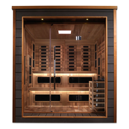 Golden Designs "Karlstad" 6 Person Outdoor-Indoor PureTech™ Hybrid Full Spectrum Sauna (GDI-8226-01)