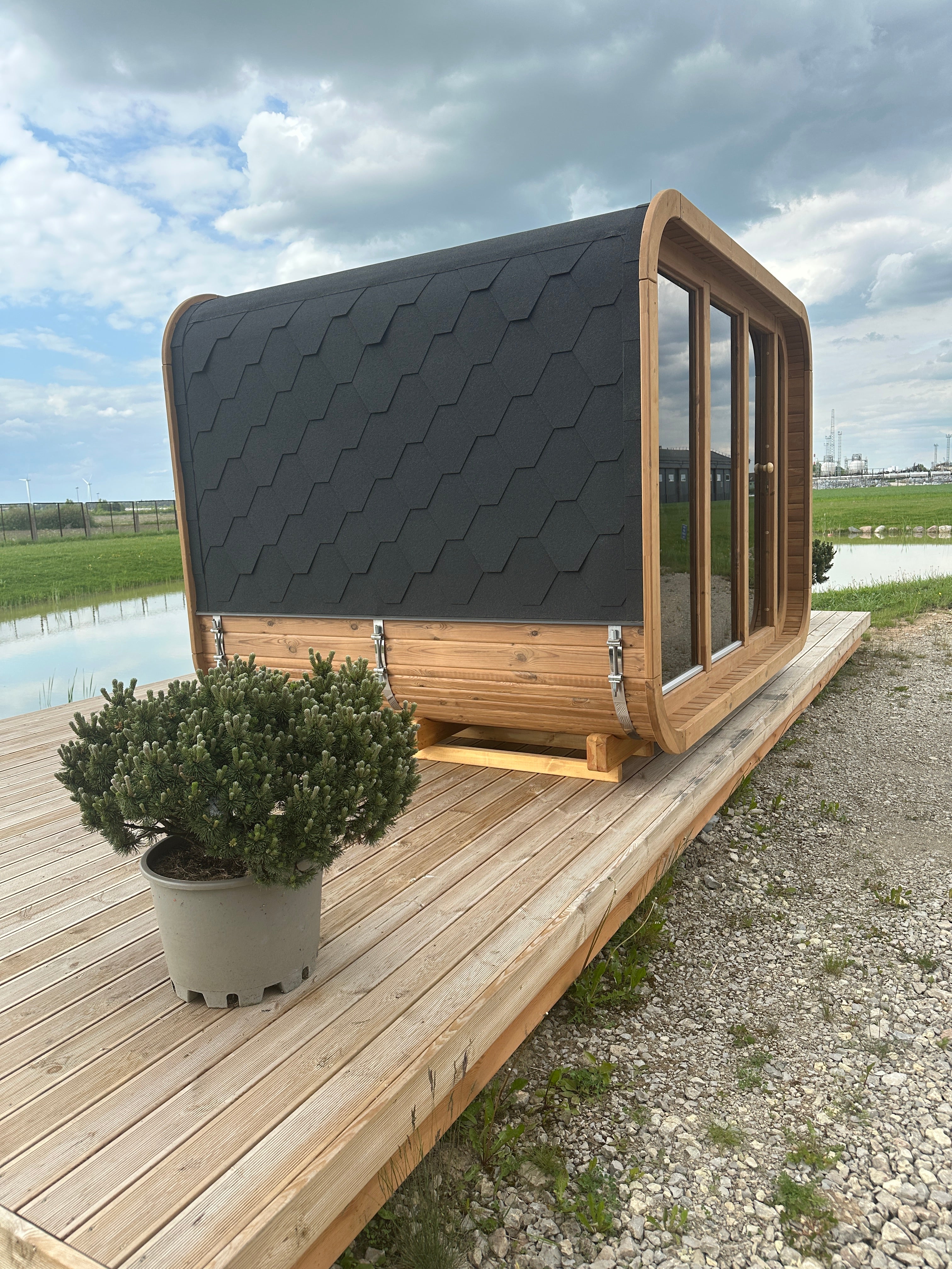 RecoSauna Comfort Square Sauna 3.0 x 2.3 m - Thermowood