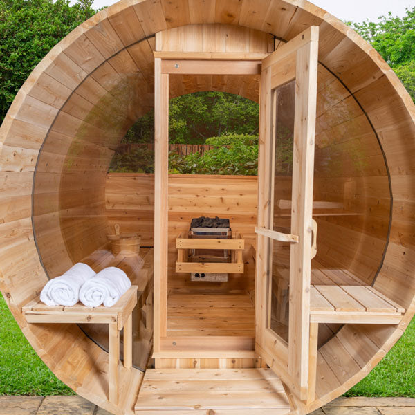 Canadian Timber Serenity MP Barrel Sauna - LeisureCraft