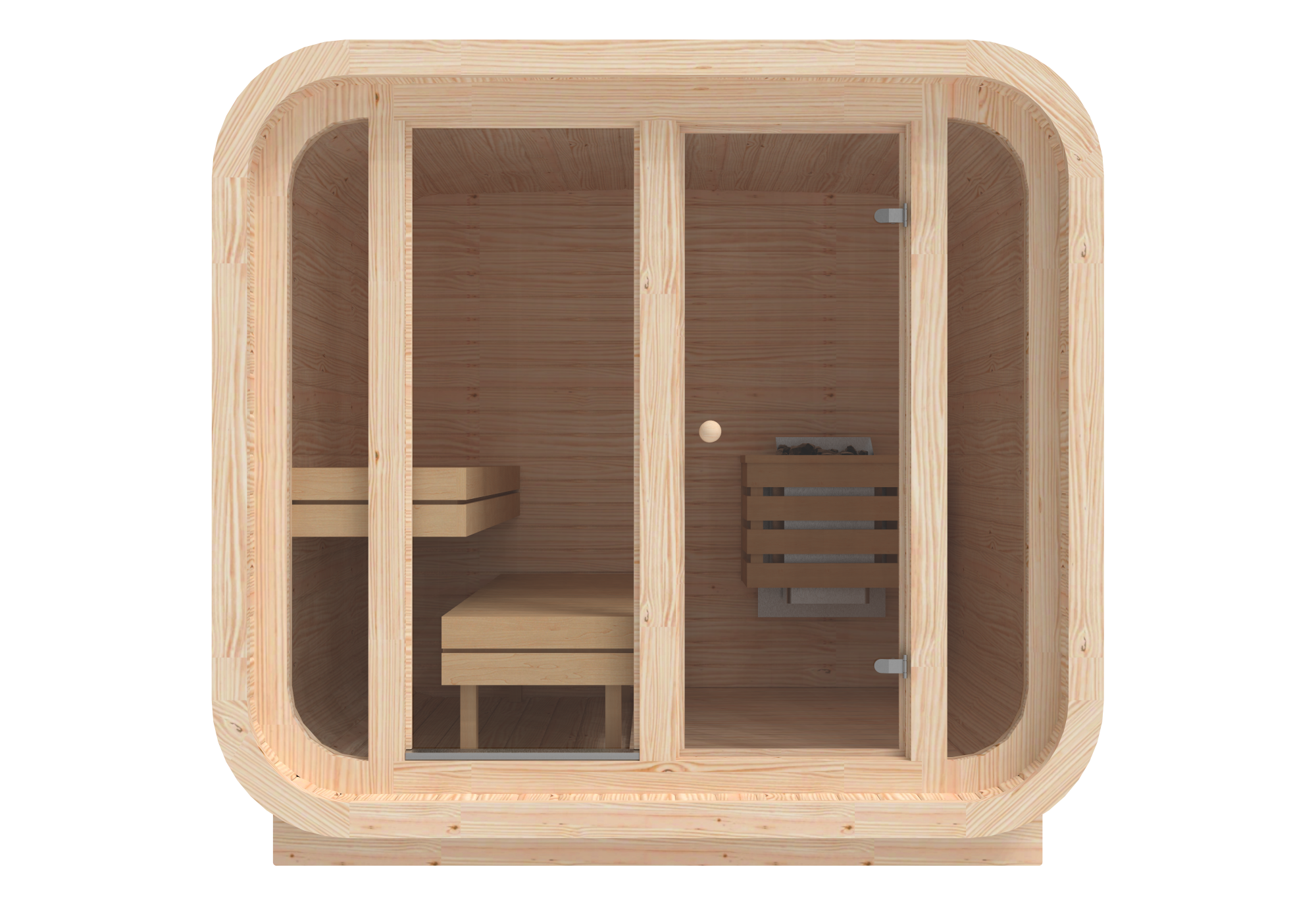RecoSauna Sisu Square Sauna 2.3 x 2.3 m - Nordic Pine
