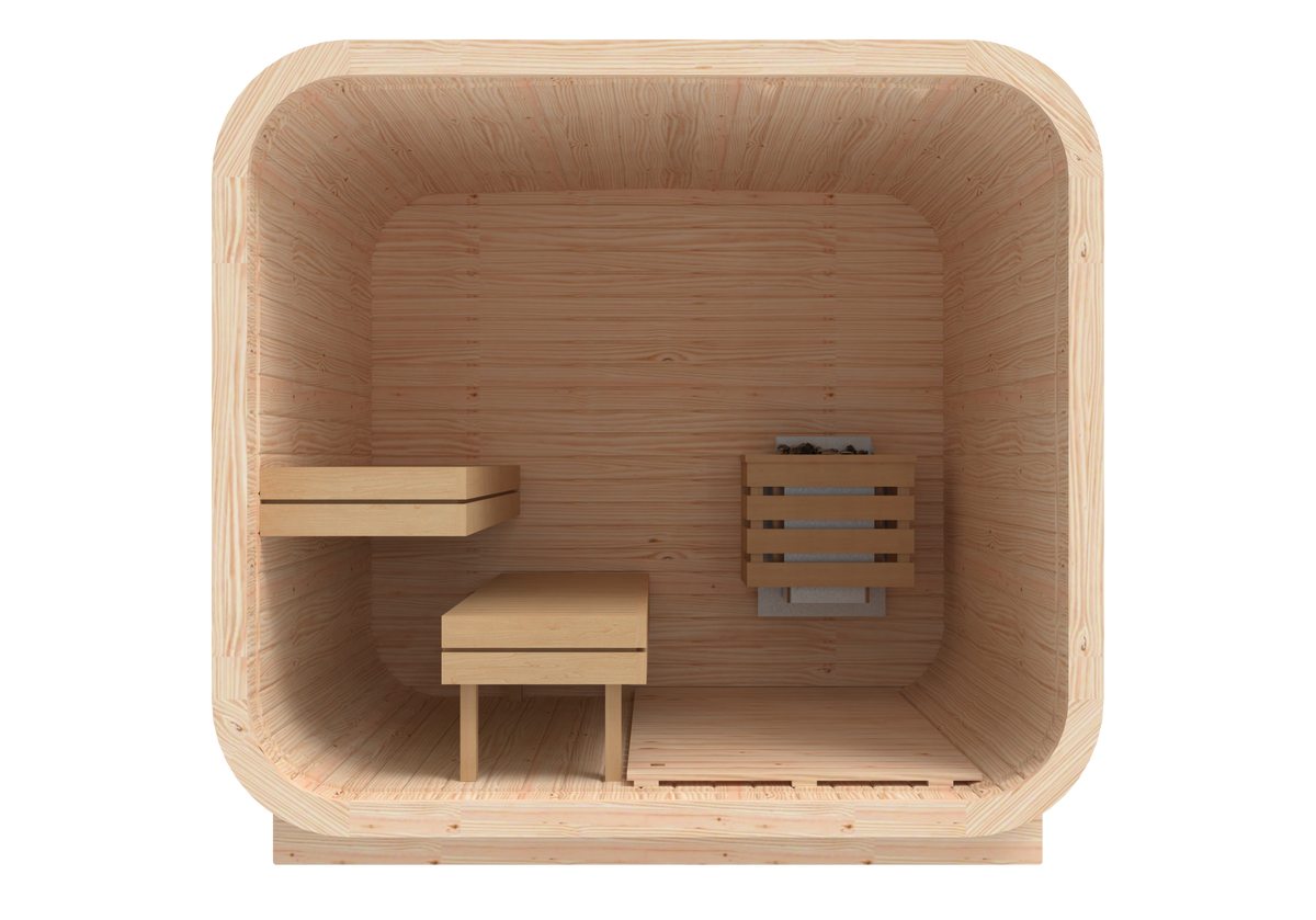 RecoSauna Sisu Square Sauna 2.3 x 2.3 m - Nordic Pine