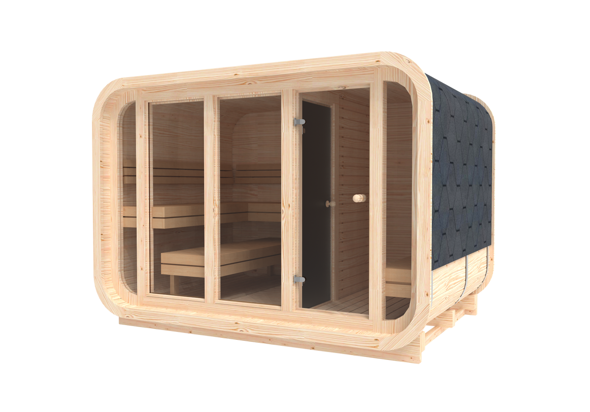 RecoSauna Comfort Square Sauna 3.0 x 2.3 m - Nordic Pine