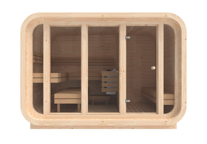RecoSauna Comfort Square Sauna 3.0 x 2.3 m - Nordic Pine