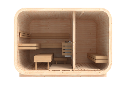RecoSauna Comfort Square Sauna 3.0 x 2.3 m - Nordic Pine