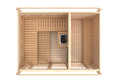 RecoSauna Comfort Square Sauna 3.0 x 2.3 m - Nordic Pine