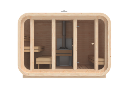 RecoSauna Comfort Square Sauna 3.0 x 2.3 m - Nordic Pine