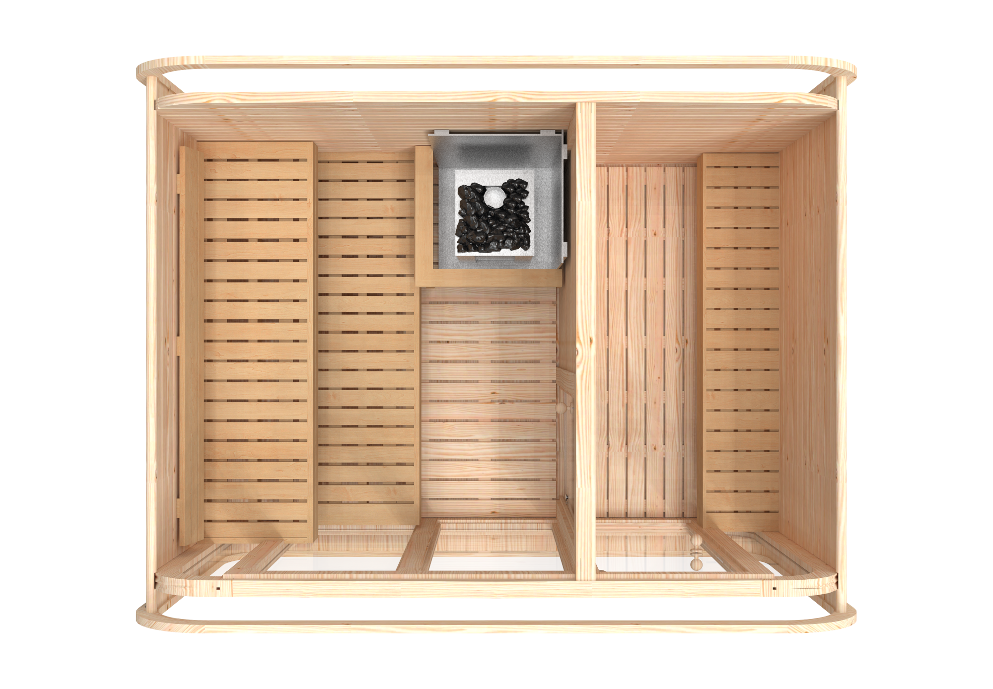 RecoSauna Comfort Square Sauna 3.0 x 2.3 m - Nordic Pine