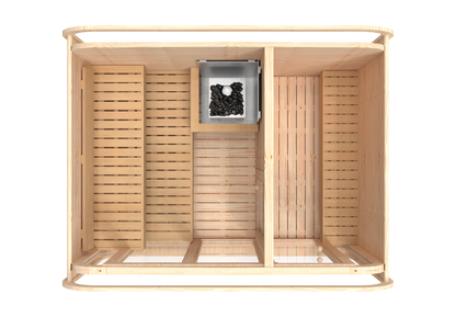 RecoSauna Comfort Square Sauna 3.0 x 2.3 m - Nordic Pine