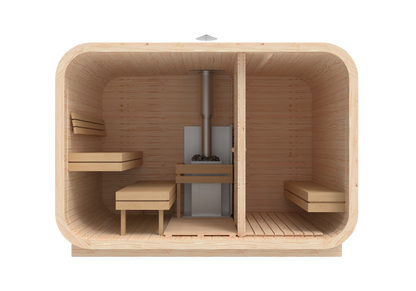 RecoSauna Comfort Square Sauna 3.0 x 2.3 m - Nordic Pine