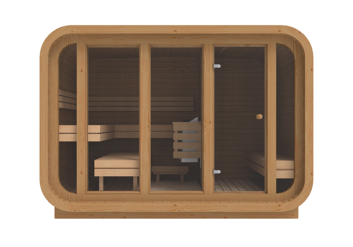 RecoSauna Comfort Square Sauna 3.0 x 2.3 m - Thermowood