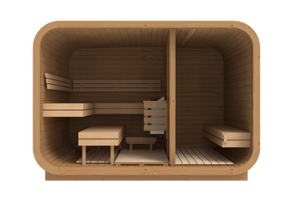 RecoSauna Comfort Square Sauna 3.0 x 2.3 m - Thermowood