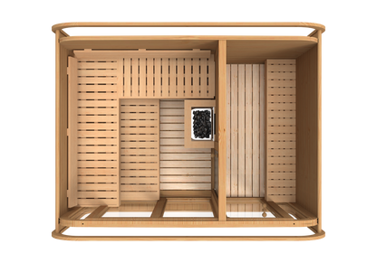 RecoSauna Comfort Square Sauna 3.0 x 2.3 m - Thermowood