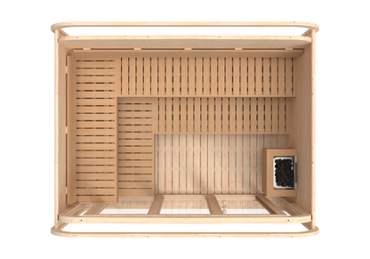 RecoSauna Sisu Square Sauna 3.0 x 2.3 m - Nordic Pine