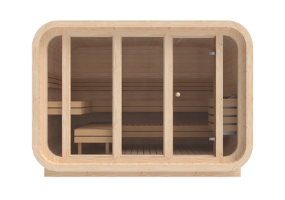 RecoSauna Sisu Square Sauna 3.0 x 2.3 m - Nordic Pine