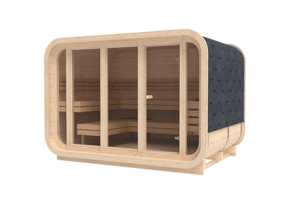 RecoSauna Sisu Square Sauna 3.0 x 2.3 m - Nordic Pine