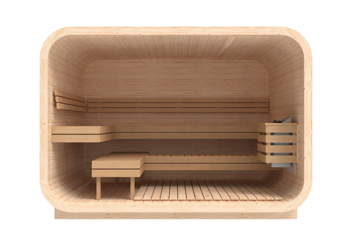 RecoSauna Sisu Square Sauna 3.0 x 2.3 m - Nordic Pine