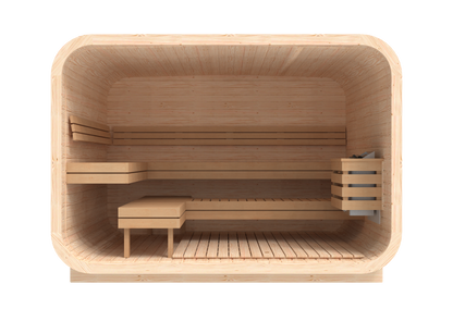 RecoSauna Sisu Square Sauna 3.0 x 2.3 m - Nordic Pine