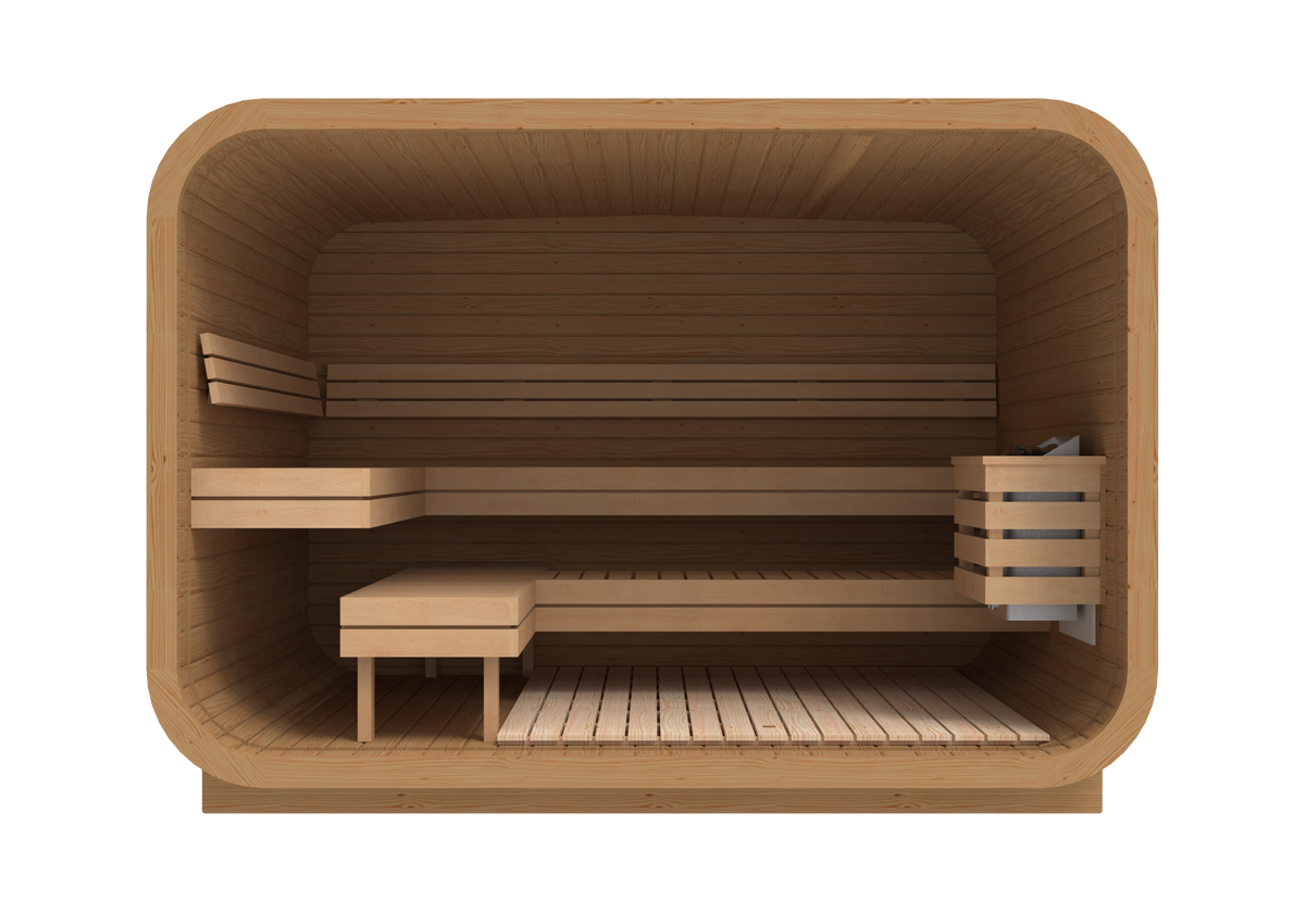 RecoSauna Sisu Square Sauna 3.0 x 2.3 m - Thermowood