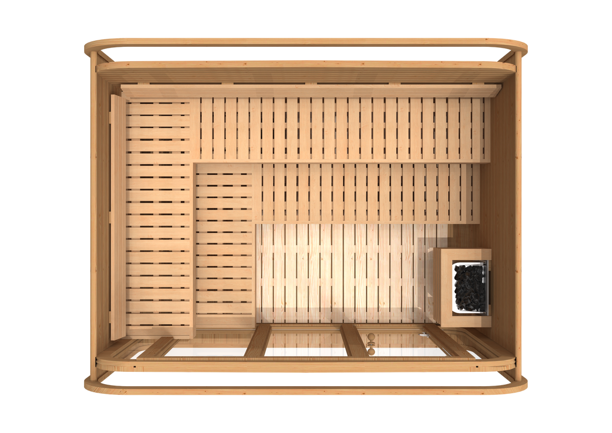 RecoSauna Sisu Square Sauna 3.0 x 2.3 m - Thermowood