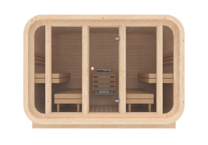 RecoSauna Sisu Square Sauna 3.0 x 2.3 m - Nordic Pine