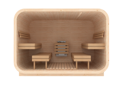 RecoSauna Sisu Square Sauna 3.0 x 2.3 m - Nordic Pine