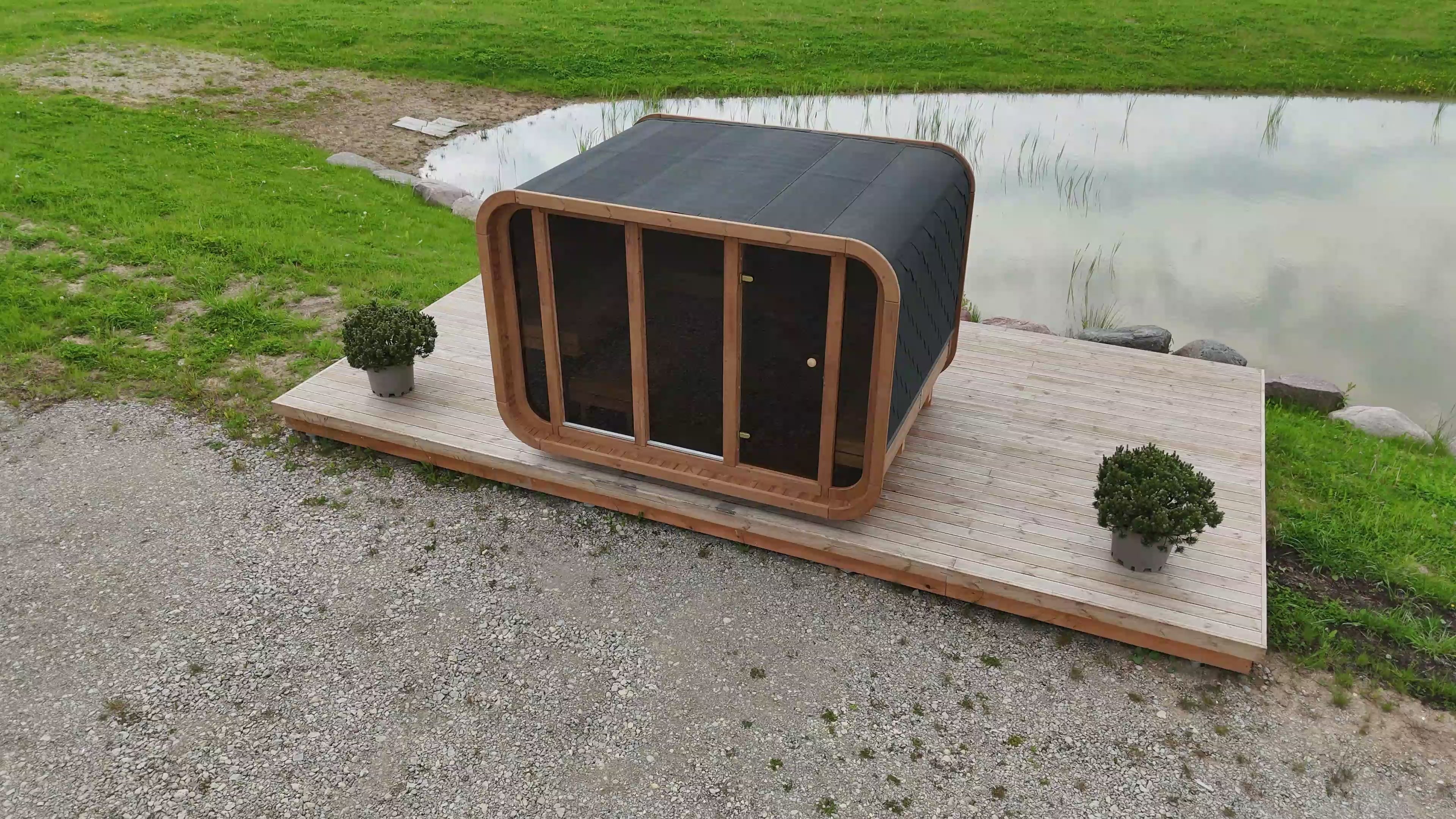 RecoSauna Sisu Square Sauna 3.0 x 2.3 m - Thermowood
