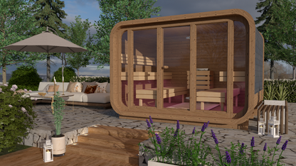 RecoSauna Sisu Square Sauna 3.0 x 2.3 m - Thermowood